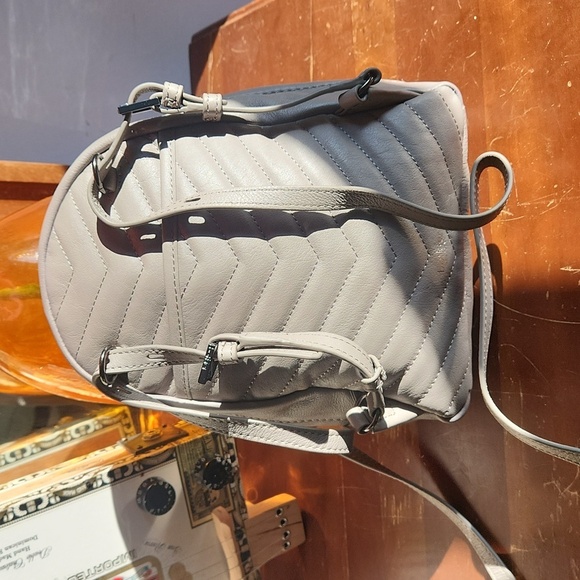 Botkier Dakota Leather Mini Convertible Backpack Crossbody in Fog Gray - Picture 4 of 8